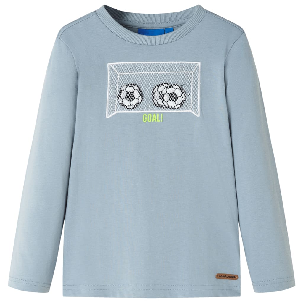 Camicia per bambini Vidaxl con maniche lunghe 116 azzurro