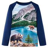 Vidaxl children's shirt with long sleeves 128 navy blue