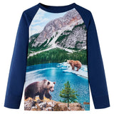 Vidaxl children's shirt with long sleeves 140 navy blue