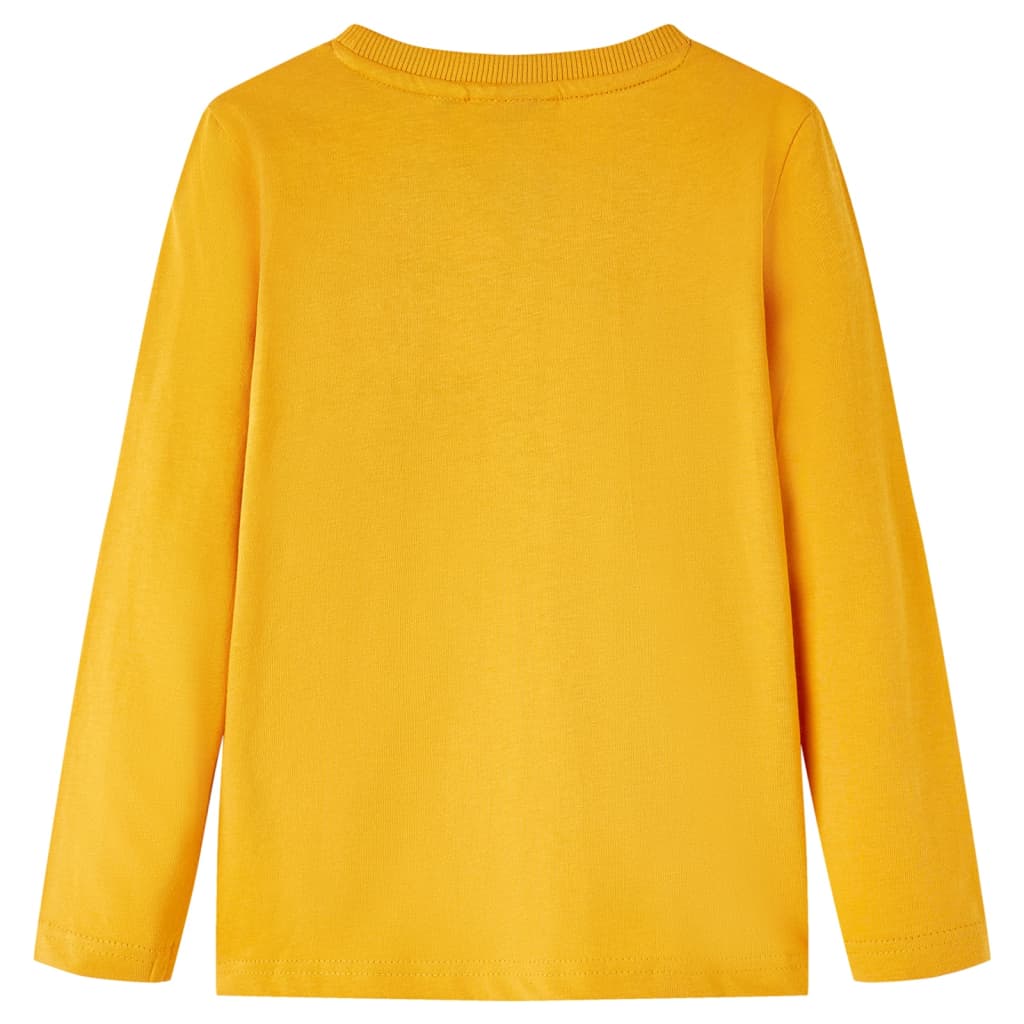 VidaXL children's shirt with long sleeves 92 ocher -colored