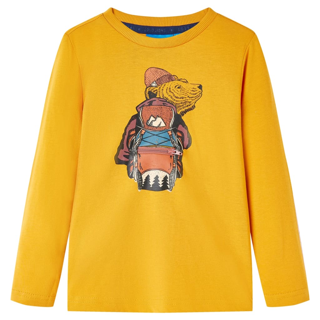 VidaXL children's shirt with long sleeves 128 ocher color