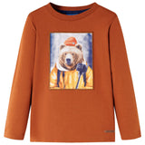 Vidaxl Children's shirt with long sleeves 92 Oranjebruin