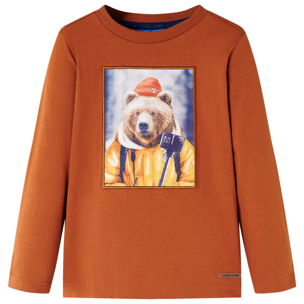 Vidaxl Children's shirt with long sleeves 104 Oranjebruin