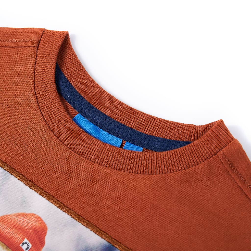 Vidaxl Children's shirt with long sleeves 116 Oranjebruin