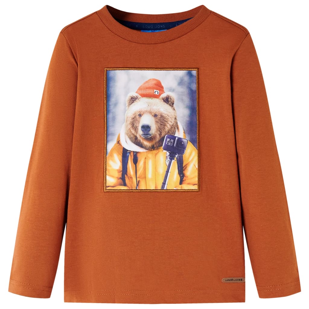 Vidaxl Children's shirt with long sleeves 128 Oranjebruin