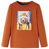 Vidaxl Children's shirt with long sleeves 128 Oranjebruin