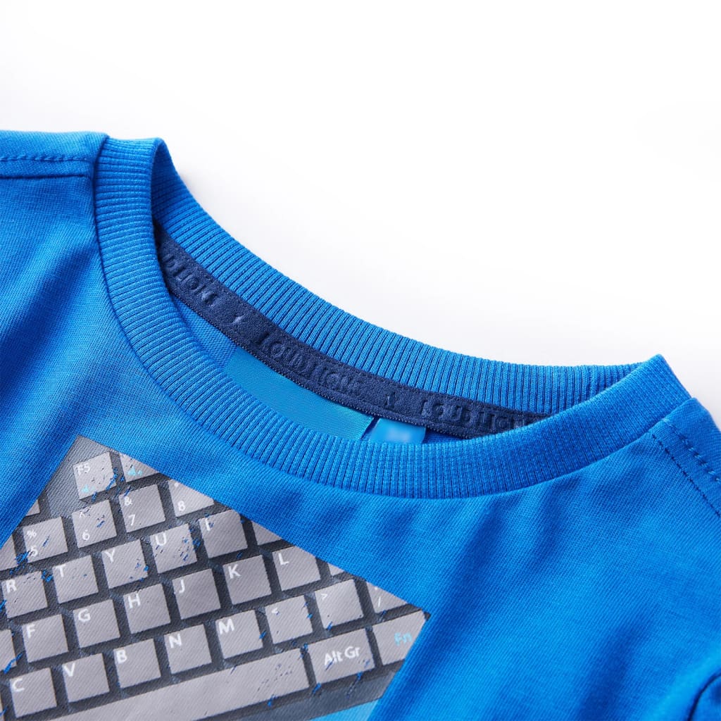 Vidaxl children's shirt with long sleeves 140 cobalt blue