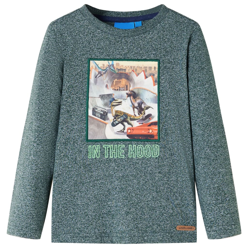 Vidaxl children's shirt with long sleeves 104 mixed dark green