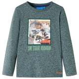 Vidaxl children's shirt with long sleeves 104 mixed dark green