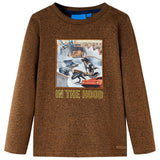 VidaXL children's shirt with long sleeves 92 mixed cognac color