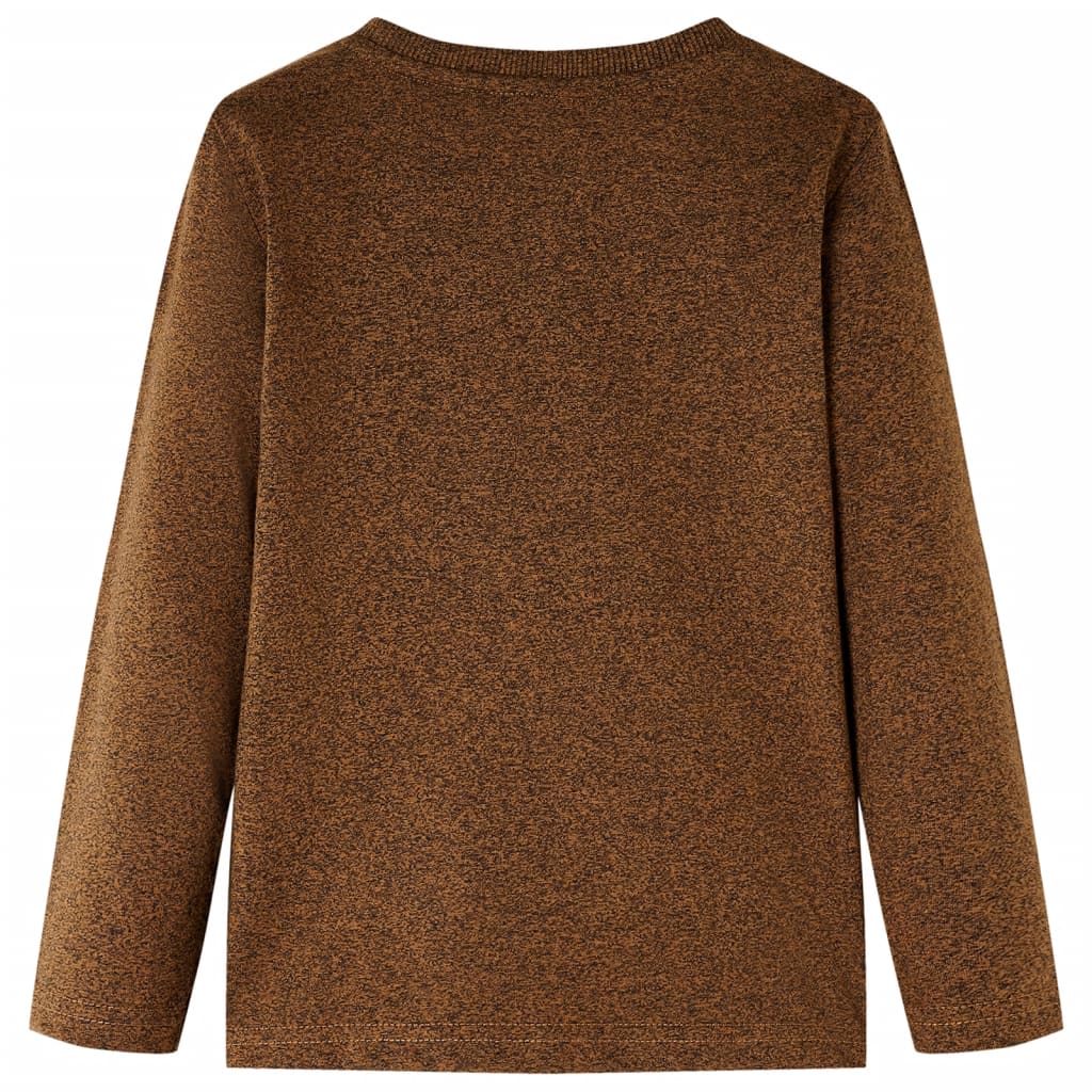 VidaXL children's shirt with long sleeves 92 mixed cognac color
