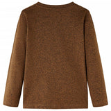 VidaXL children's shirt with long sleeves 92 mixed cognac color