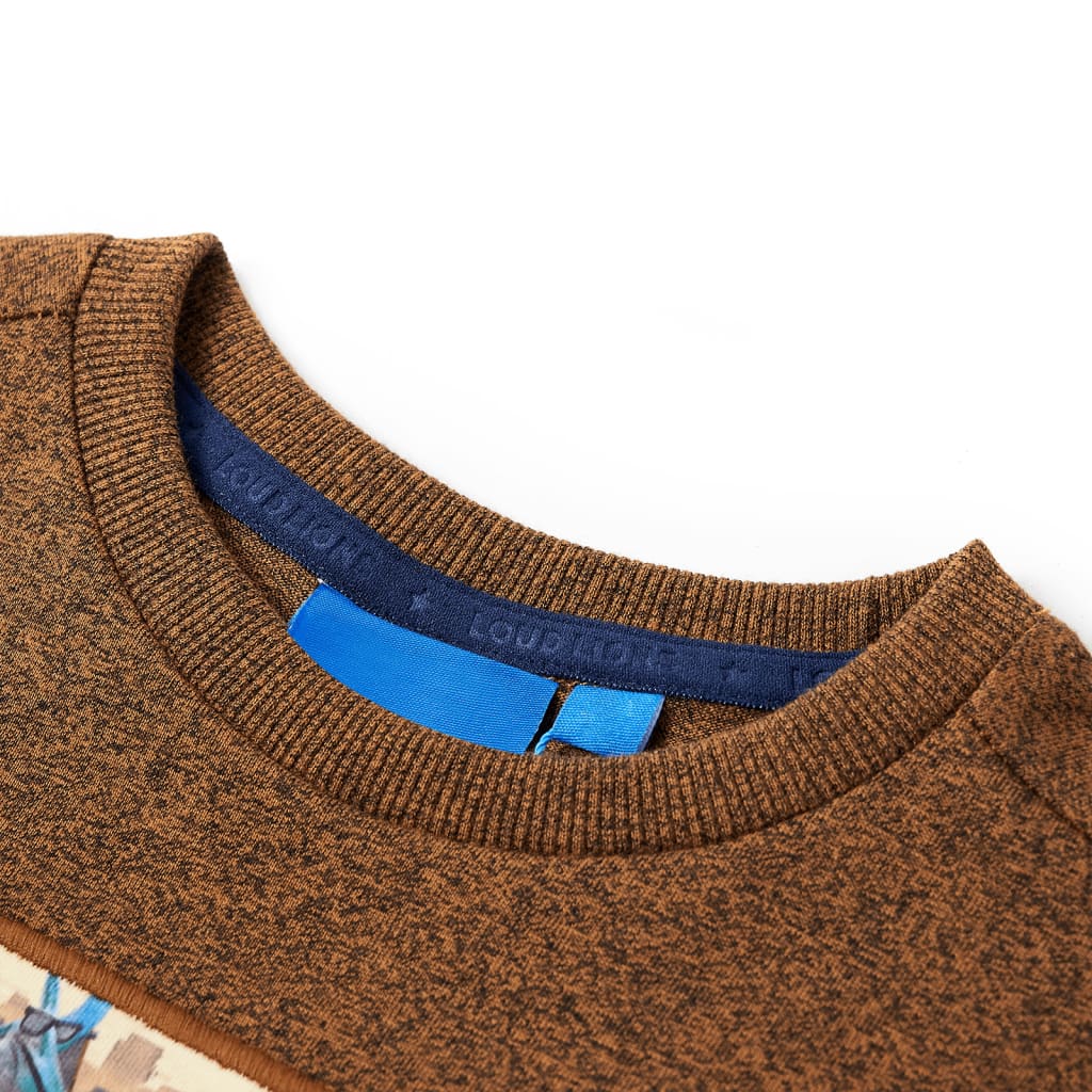VidaXL children's shirt with long sleeves 92 mixed cognac color