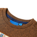 Vidaxl children's shirt with long sleeves 116 mixed cognac color