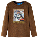 Vidaxl children's shirt with long sleeves 128 mixed cognac color