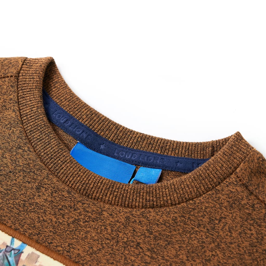 Vidaxl children's shirt with long sleeves 128 mixed cognac color