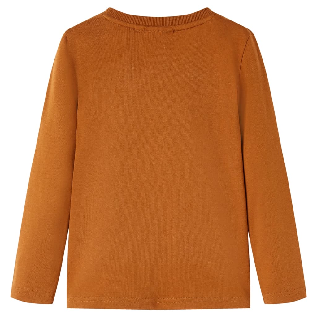 Vidaxl Kanner Shirt mat laange Schätzungen 92 Cognac faarweg