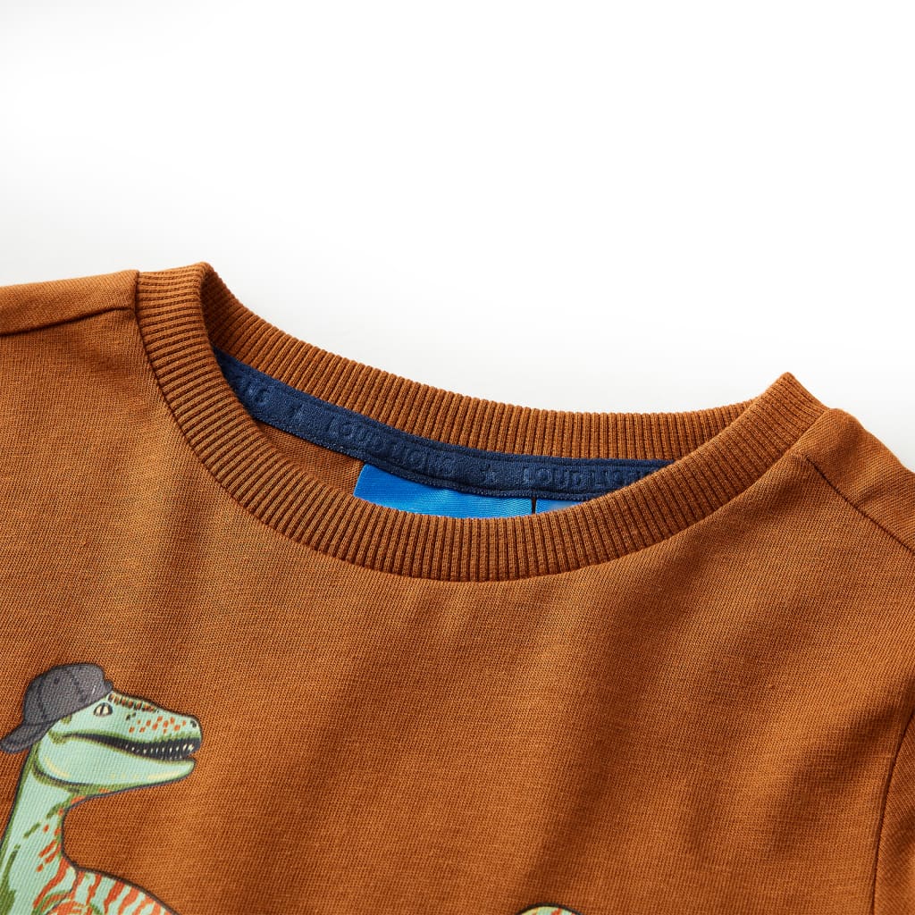Vidaxl Kanner Shirt mat laange Schätzungen 92 Cognac faarweg