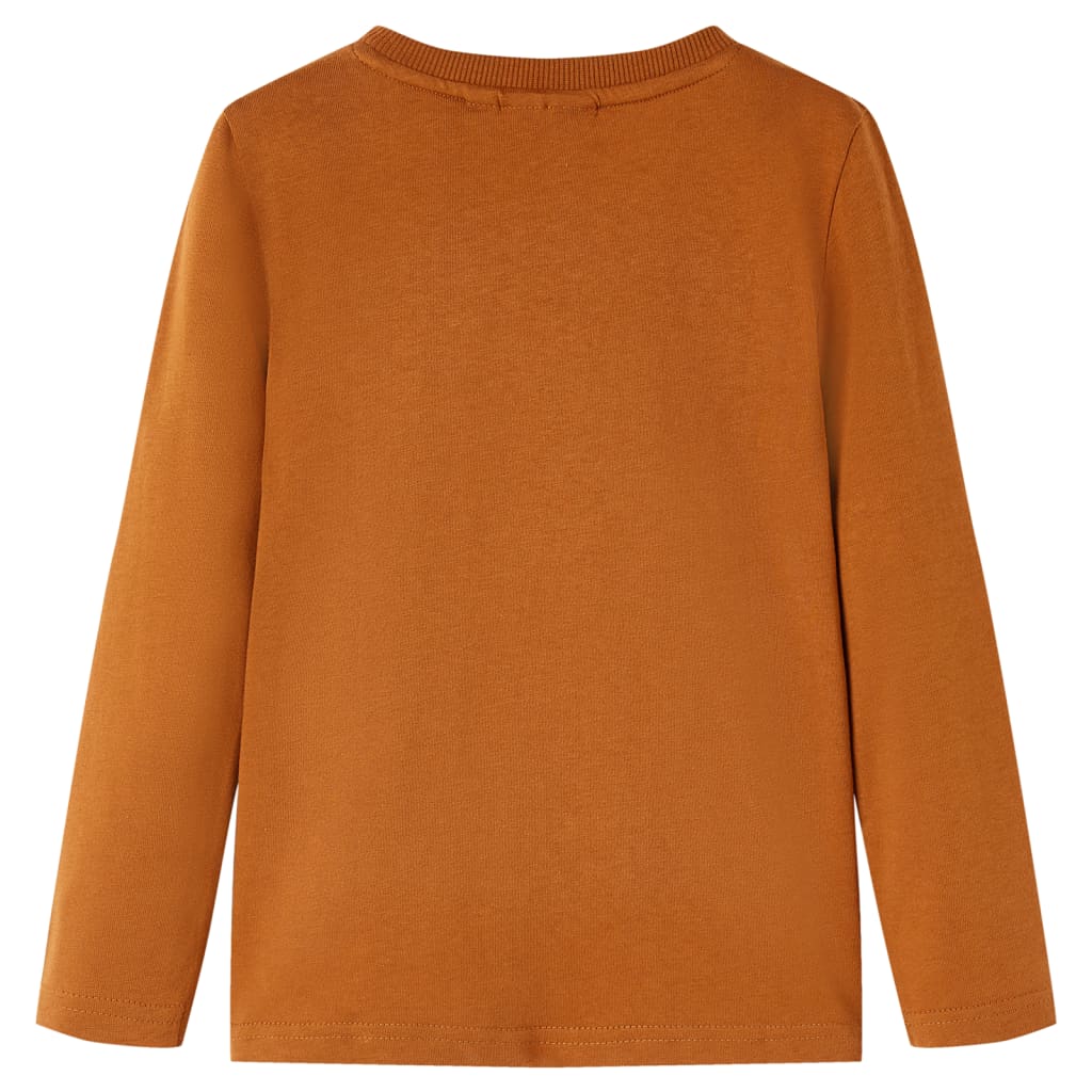 Vidaxl Children's shirt with long sleeves 128 cognac colored
