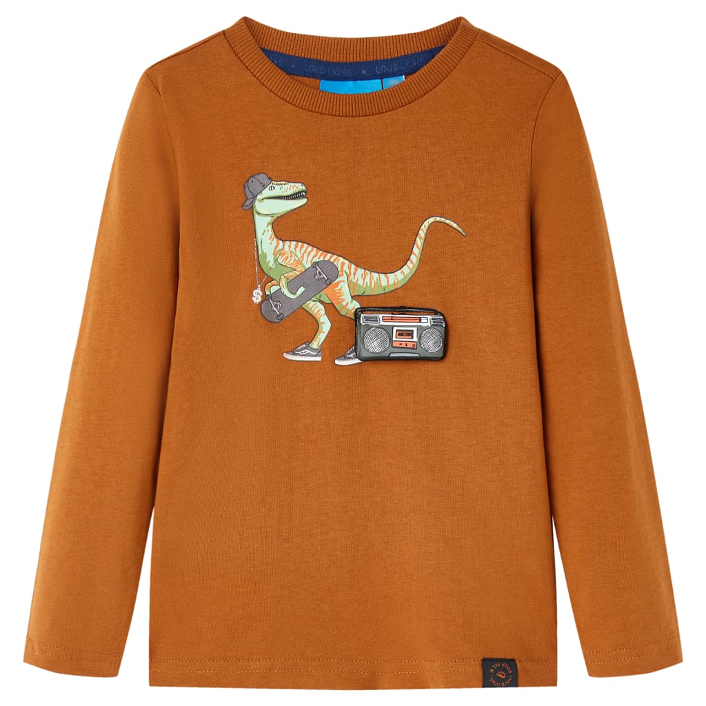 Vidaxl Kanner Shirt mat laanger Hülsen 140 Cognac cared