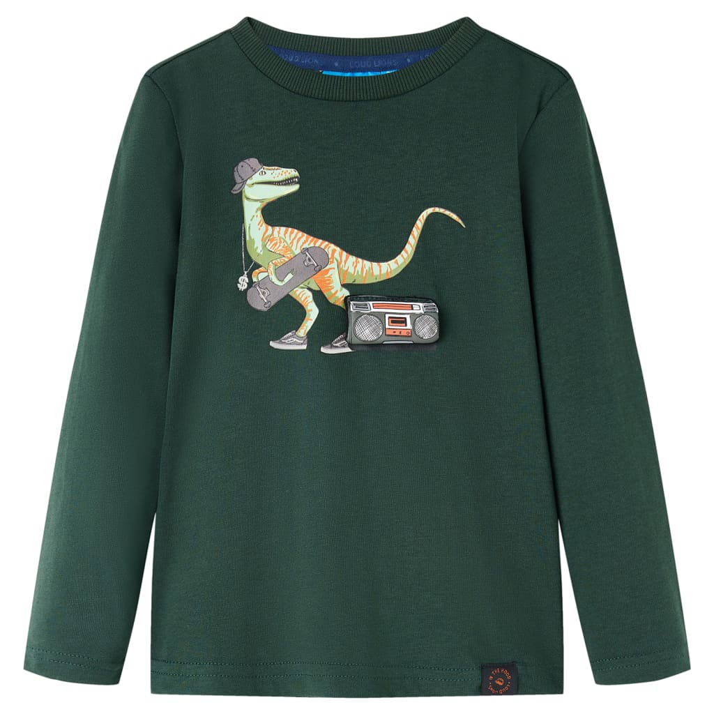 Vidaxl Kanner Shirt mat laange Ärmelen 128 Donvergroen