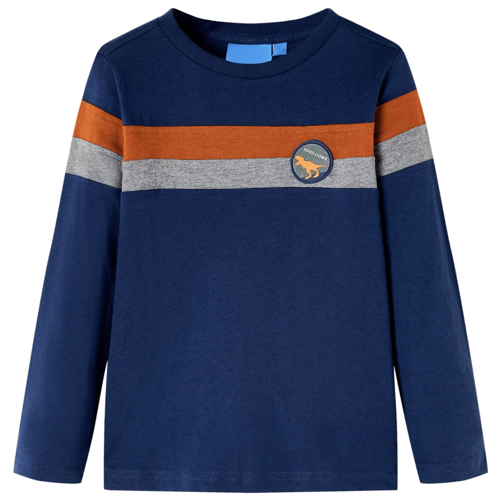 Vidaxl children's shirt with long sleeves 128 navy blue