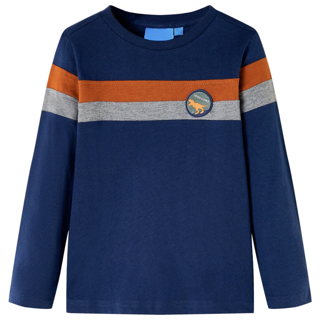 Vidaxl children's shirt with long sleeves 140 navy blue
