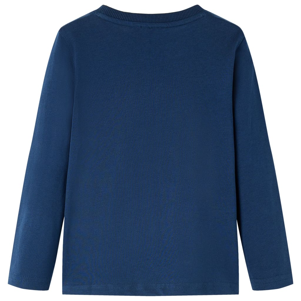 Vidaxl børneshirt med lange ærmer 140 marineblå