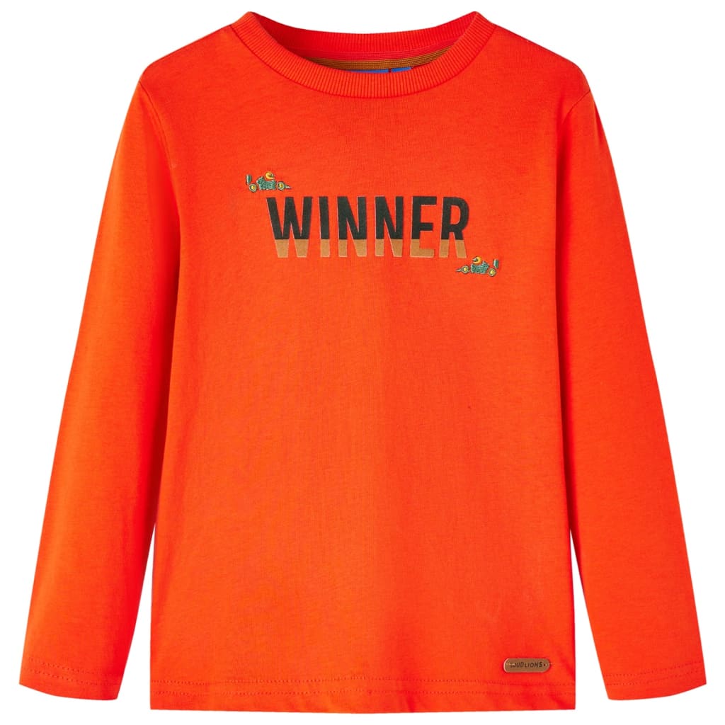 Vidaxl børneshirt med lange ærmer 128 Brightroranje