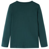 VidaXL Kindershirt met lange mouwen 116 donkergroen