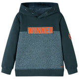 Vidaxl Kanner Pullover mat Hood 104 Däischter gréng