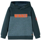 Vidaxl Kanner Pullover mat Hood 128 donkel gréng