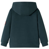 Vidaxl Kanner Pullover mat Hood 128 donkel gréng