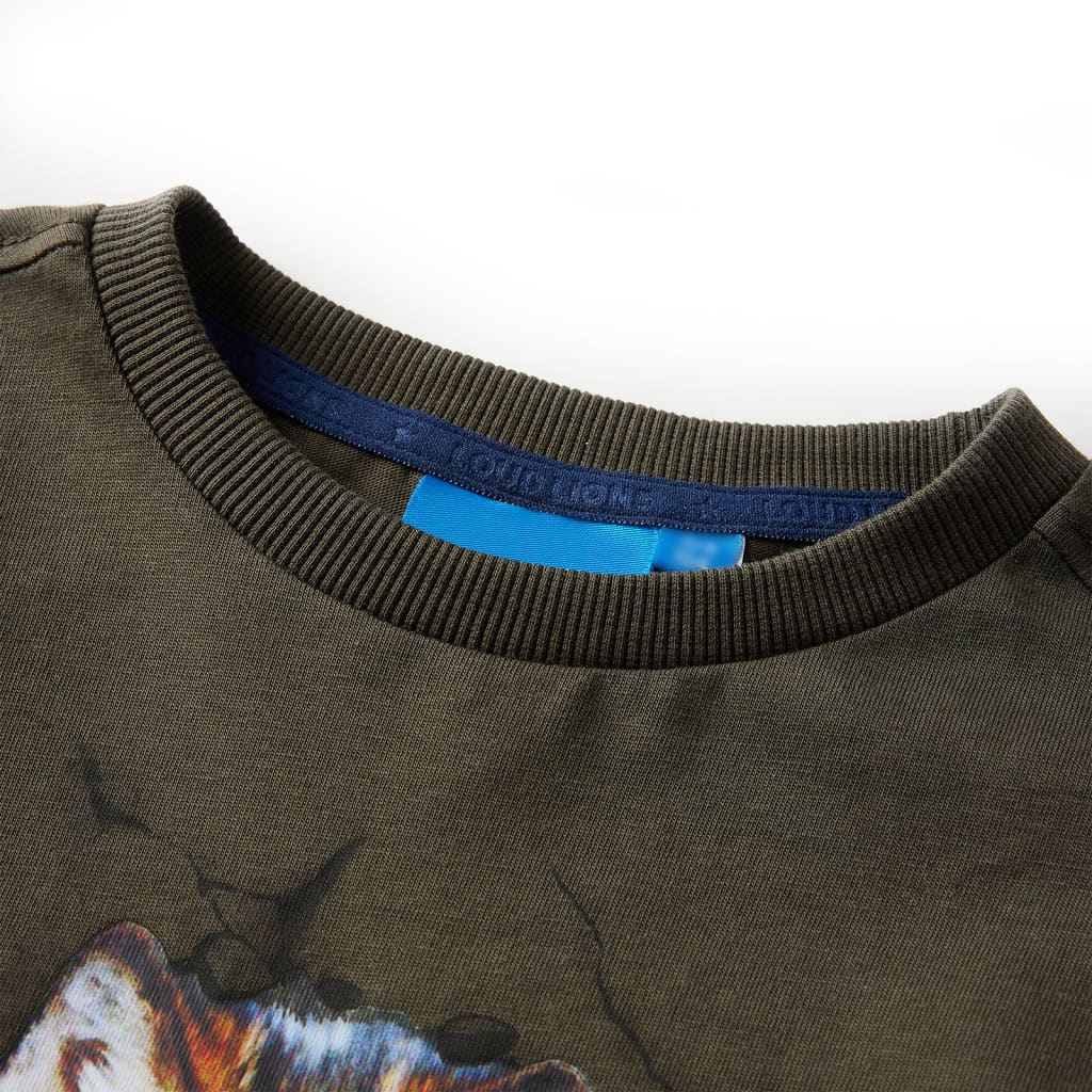 VidaXL Kindershirt met lange mouwen 92 kakikleurig
