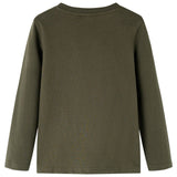 VidaXL Kindershirt met lange mouwen 128 kakikleurig