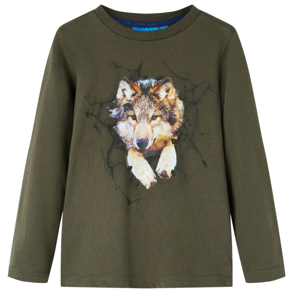 VidaXL Kindershirt met lange mouwen 140 kakikleurig