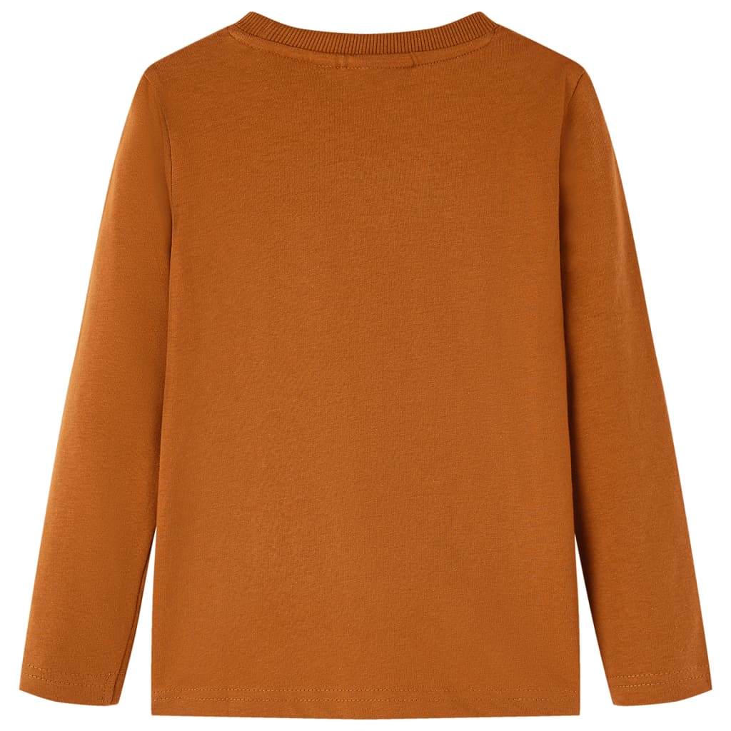 Vidaxl børneshirt med lange ærmer 92 cognac farvet
