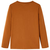 Vidaxl børneshirt med lange ærmer 92 cognac farvet