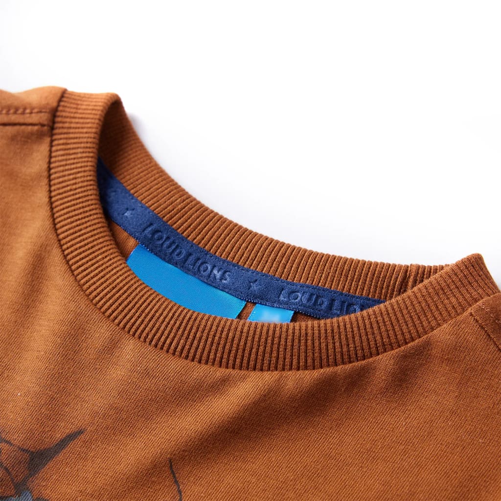Vidaxl børneshirt med lange ærmer 92 cognac farvet
