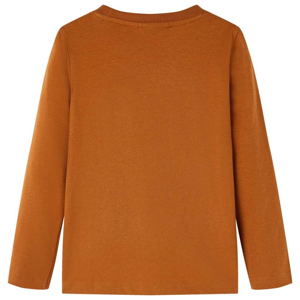 Vidaxl børneshirt med langærmet 140 cognac farvet
