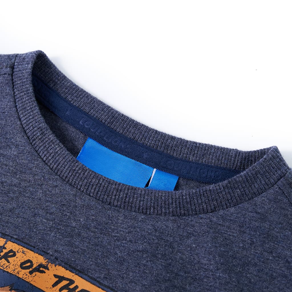 Vidaxl Kanner Shirt mat laange Schätzungen 92 gemëscht donkelblo