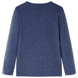 Vidaxl Kanner Shirt mat laangen Ärmelen 128 gemëscht donkelblo