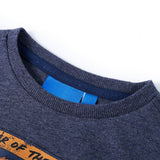 Vidaxl Kanner Shirt mat laangen Ärmelen 128 gemëscht donkelblo
