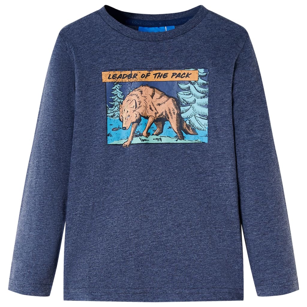 Vidaxl Kanner Shirt mat laange Schätzungen 140 gemëscht donkelblo
