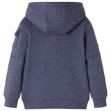 Vidaxl Kanner Vest mat Hood an Zipper 116 gemëscht donkelblo