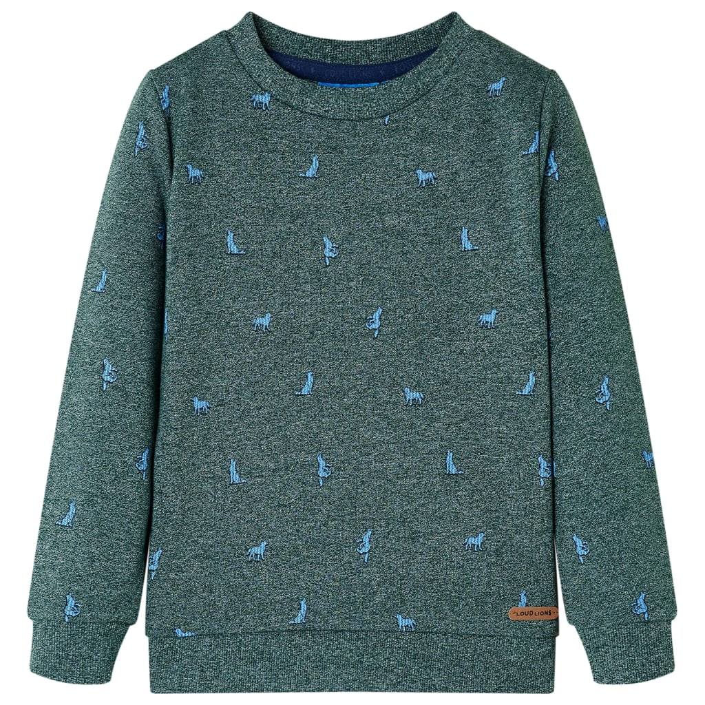 Vidaxl Kanner Pullover 116 gemëscht donkel gréng