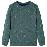 Vidaxl Kanner Pullover 116 gemëscht donkel gréng