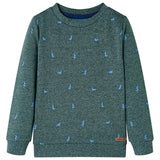 Vidaxl Børns sweater 140 blandet mørkegrøn