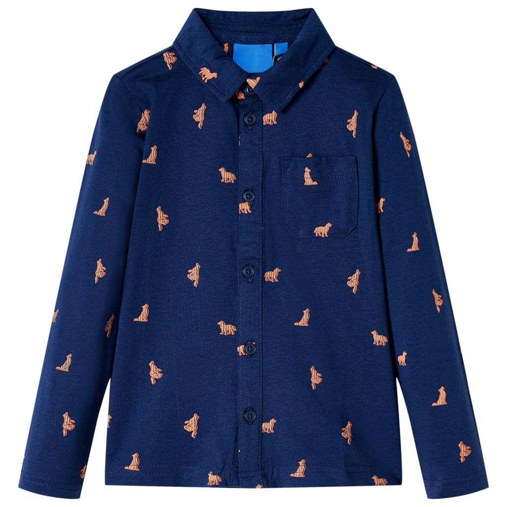 Vidaxl børneshirt 140 marineblå