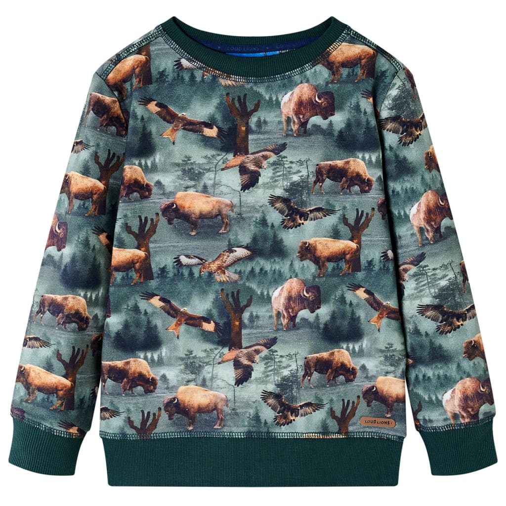 Vidaxl Børns sweater 92 mørkegrøn